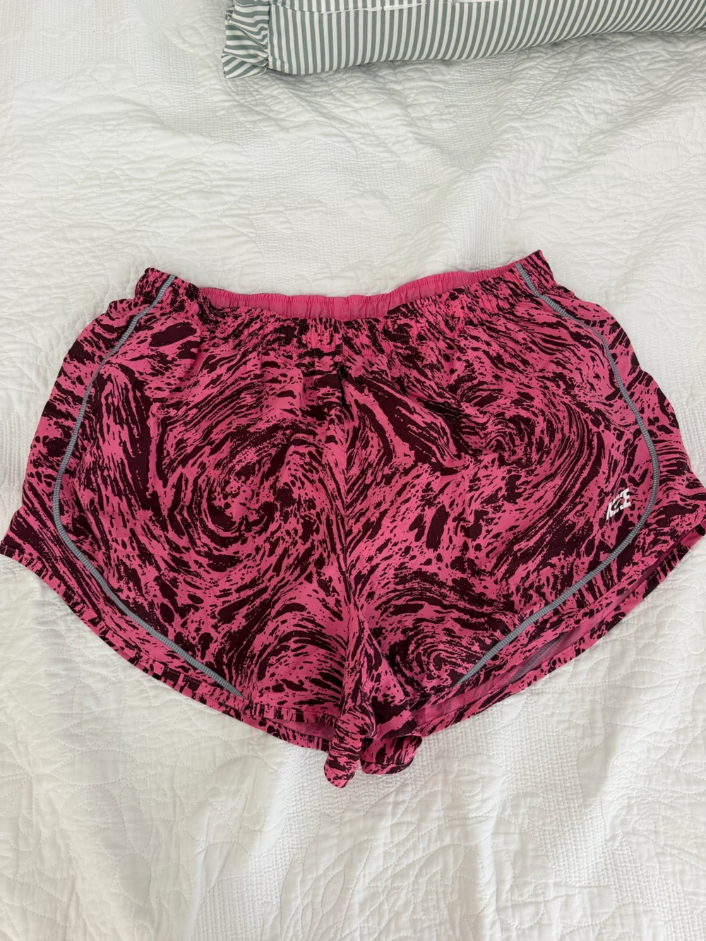 Nike Pink and Black Patterned Women's Running Shorts
